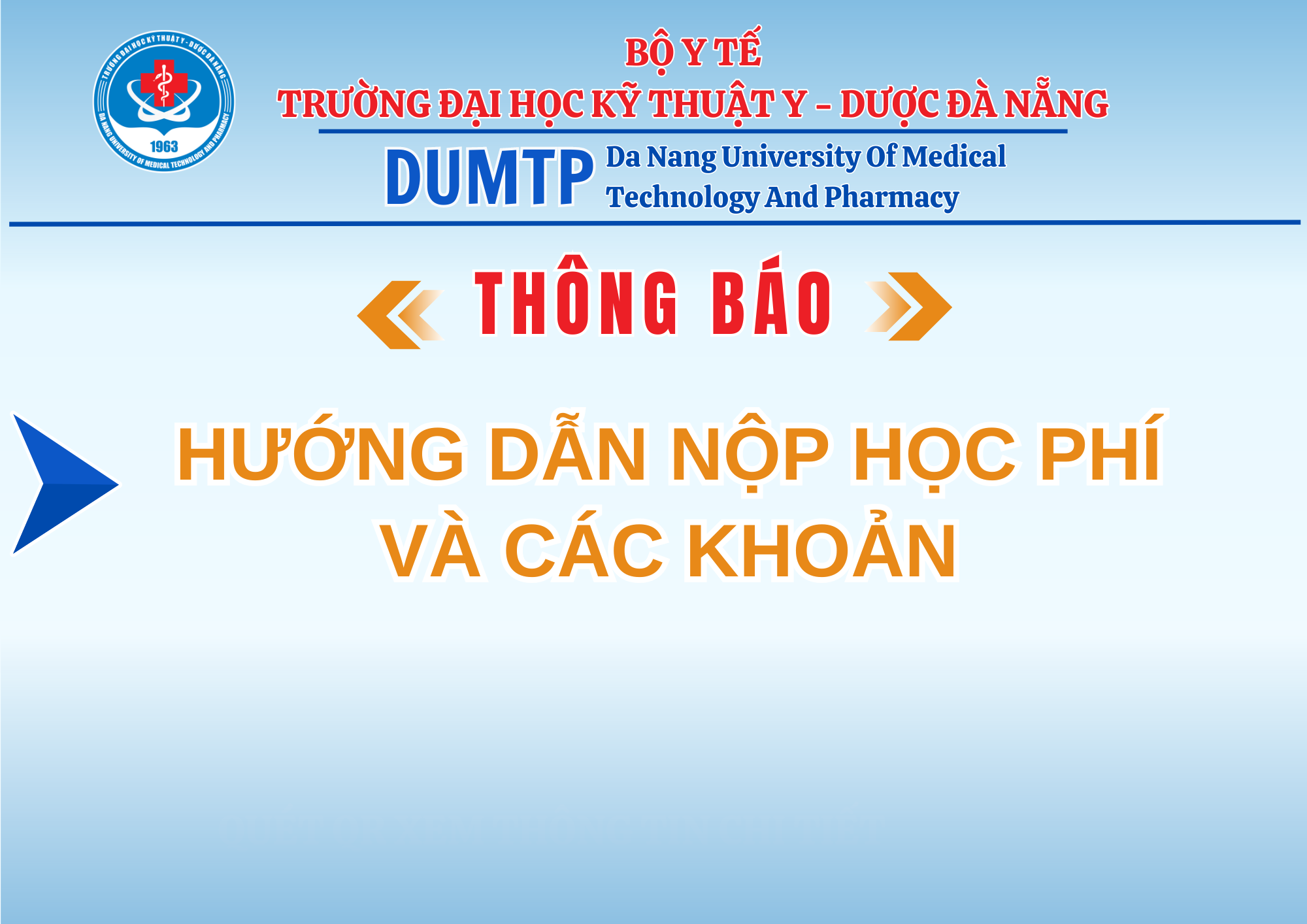 Hướng dẫn nộp học phí và các khoản thu khác